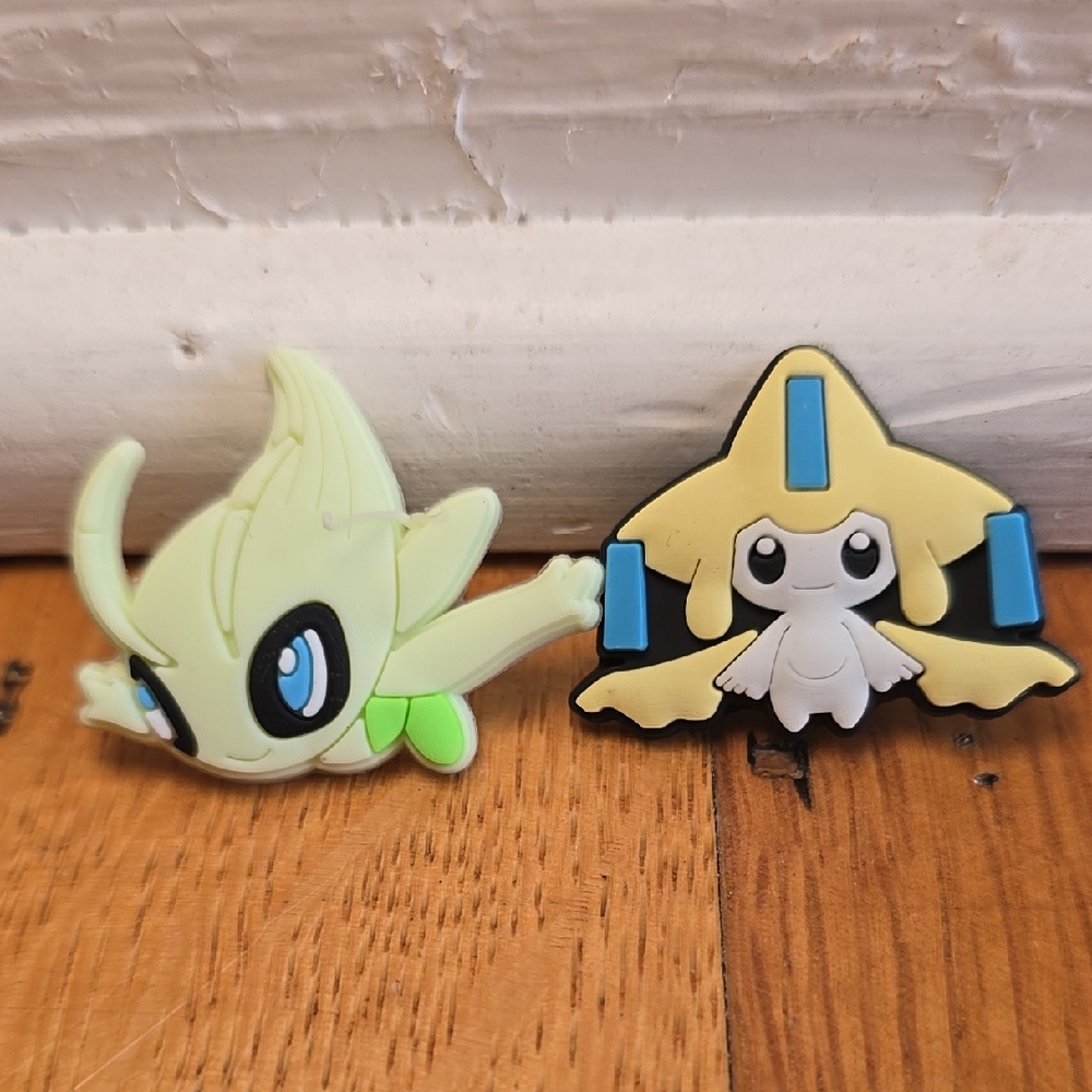 NWOT, Pokémon Mythical, Celebi & Jirachi, Croc Charms, Set of 2